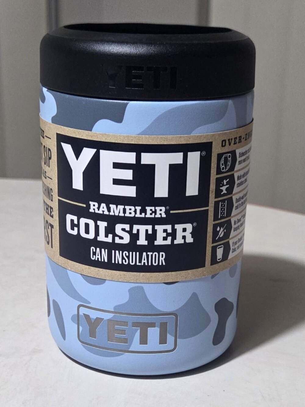 NEW - YETI Blue Camo Colster Can Insulator Cooler Discontinued Color